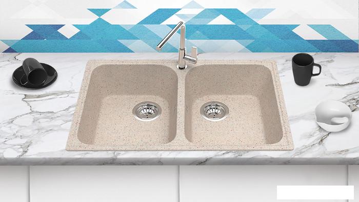 Кухонная мойка Berge BR-7322 (бежевый)- фото2