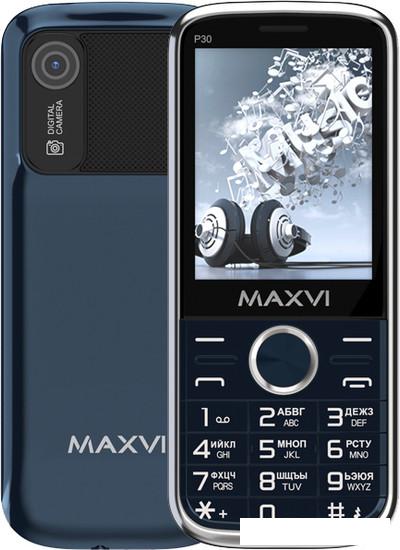 Кнопочный телефон Maxvi P30 (синий)- фото