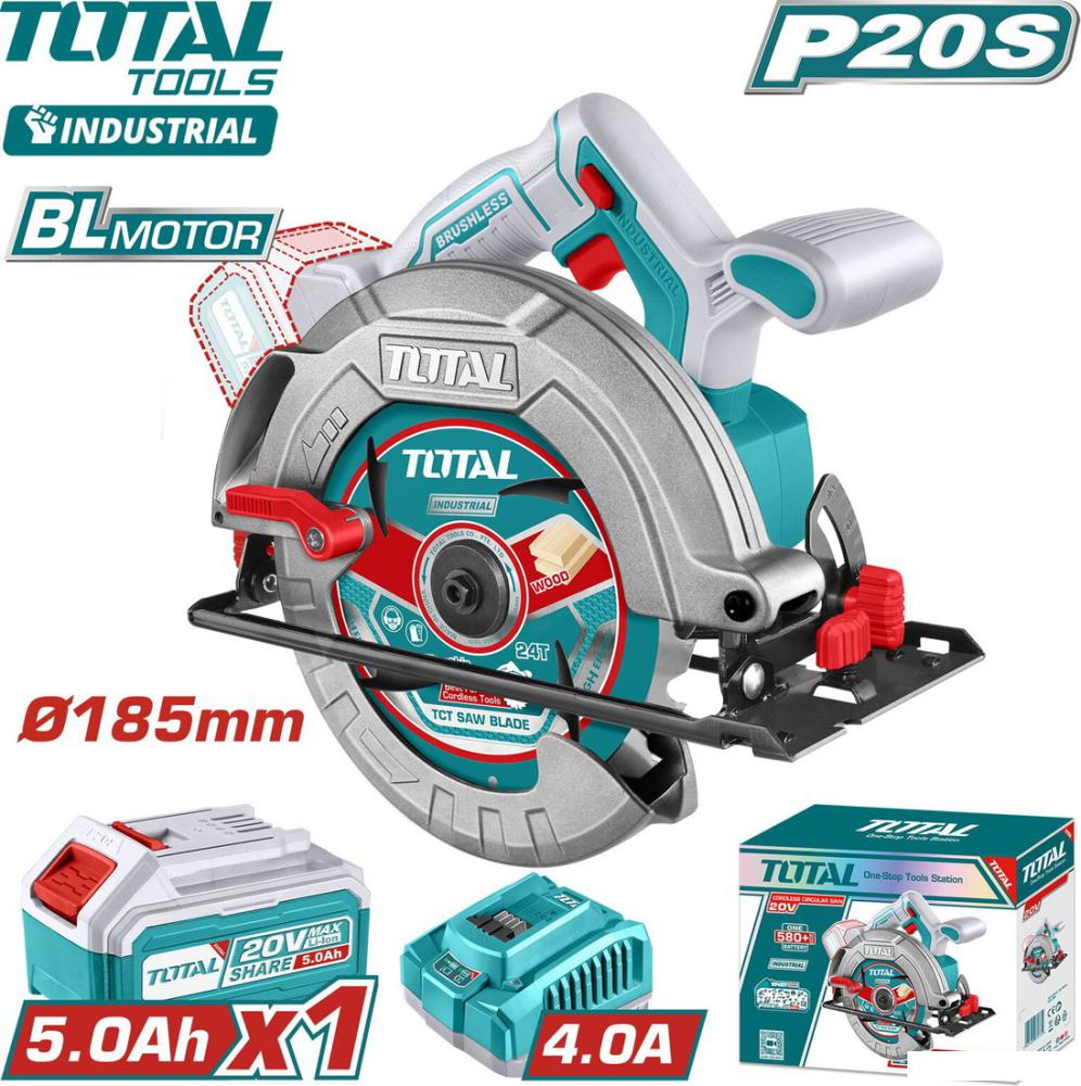 Дисковая (циркулярная) пила Total TSLI18513 (с 1-им АКБ)