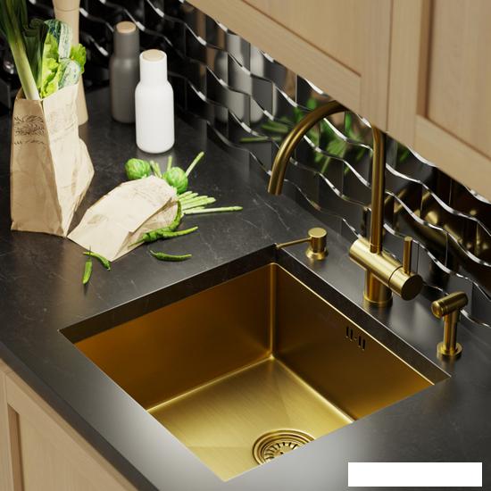Кухонная мойка Mixline 548566 (золото, 3 мм)- фото3