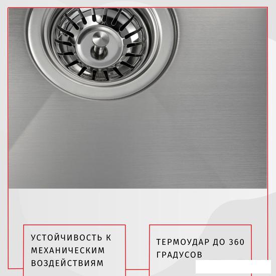 Кухонная мойка ARFEKA AF 600*505 Satin Nano- фото2