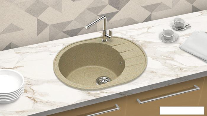 Кухонная мойка Berge BR-6201 (песочный матовый)- фото2