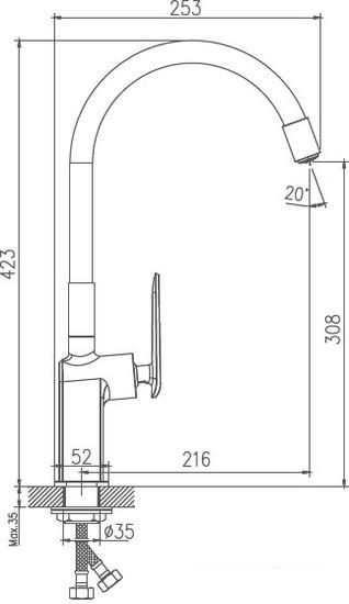 Смеситель Haiba HB73548-7 (черный)- фото2