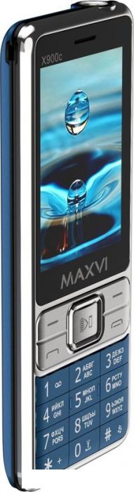 Кнопочный телефон Maxvi X900c (синий)- фото4