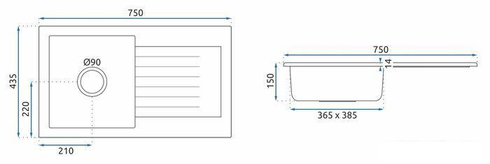 Кухонная мойка Rea ZLE-00113- фото4
