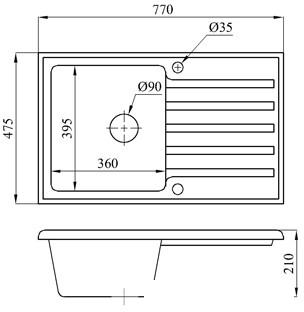 Кухонная мойка БелЭворс Styl L + смеситель W4998-3-22 (черный)- фото4