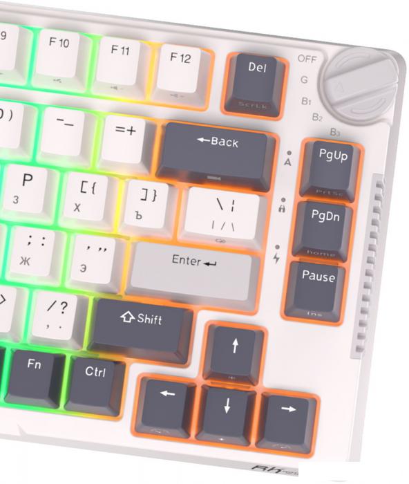 Клавиатура Royal Kludge RK-H81 RGB (белый, RK Brown)- фото4