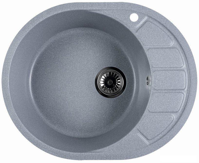 Кухонная мойка Marblan Ovata L (серебристый,с сифоном)