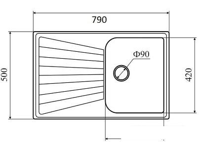 Кухонная мойка Zigmund & Shtain Klassisch 790 (речной песок)- фото3