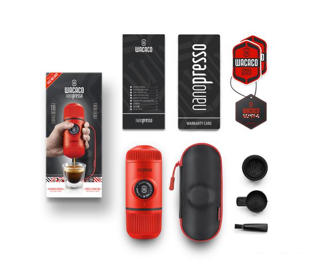 Ручная кофеварка WACACO Nanopresso Lava Red + Case- фото2