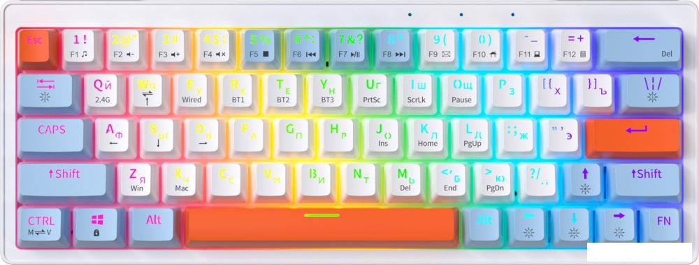 Клавиатура JEGG ZA63 Pro White Blue Orange (TNT Yellow)- фото2