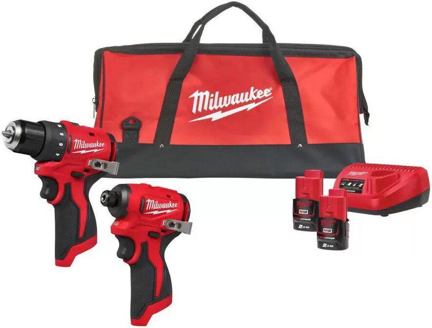 Milwaukee M12 BLPP2D-202B 4933500139 (шуруповерт, винтоверт, 2 АКБ, сумка)