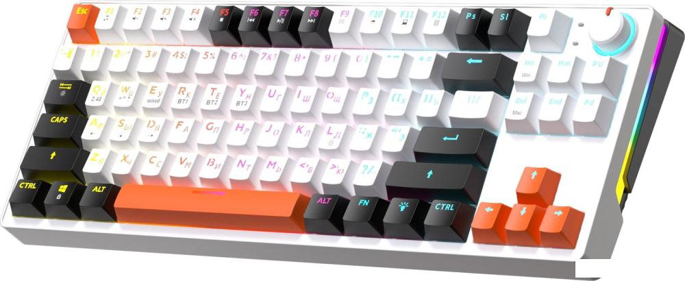 Клавиатура JEGG ZA87 Pro White Black Orange (TNT Yellow)- фото4