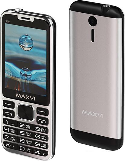 Мобильный телефон Maxvi X10 (серебристый)- фото2