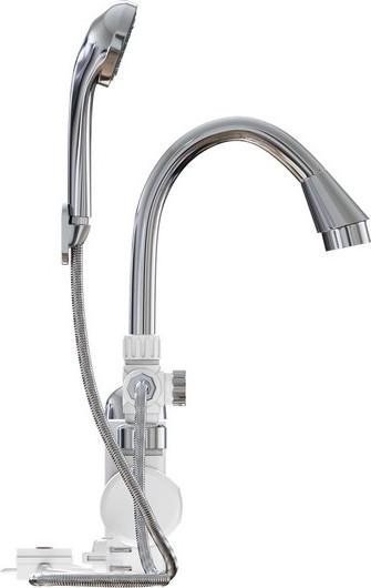 Проточный электрический водонагреватель кран+душ Mixline WH-004 (белый)- фото2