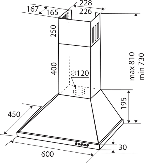 Кухонная вытяжка Zigmund & Shtain K 139.6 W- фото3