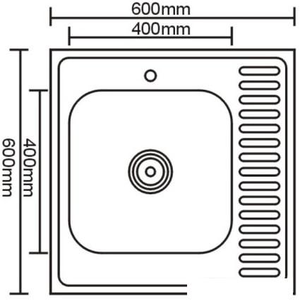 Кухонная мойка Stellar 6060L-D 20 см- фото2