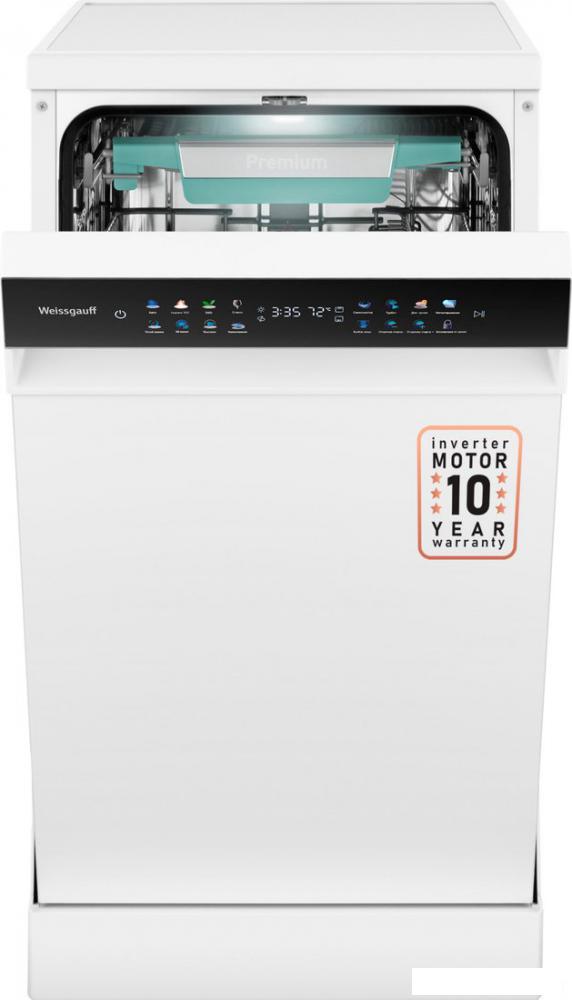 Отдельностоящая посудомоечная машина Weissgauff DW 4539 Inverter Touch AutoOpen White- фото