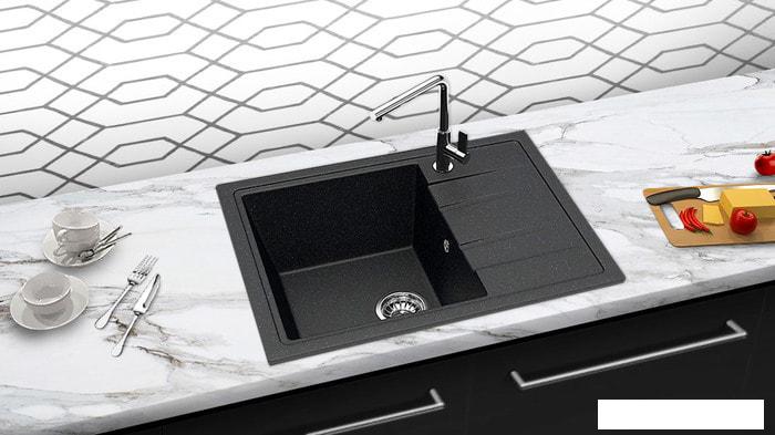 Кухонная мойка Berge BR-5850 (черный матовый)- фото2