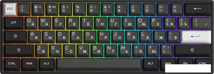 Клавиатура Akko 3061S Black & Sliver (Akko Cream Yellow V3 Pro)- фото