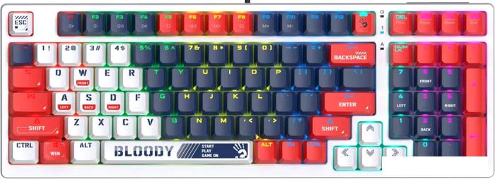 Клавиатура A4Tech Bloody S98 Sports Navy (Bloody BLMS Red)- фото