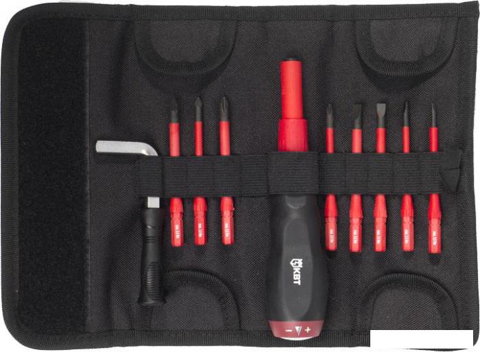 Набор отвертка с битами КВТ Слим НИО-3309 (10 предметов)