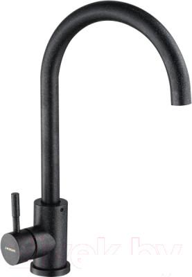 Кухонная мойка БелЭворс New Lux L + смеситель W4998-3-22 (черный)- фото4