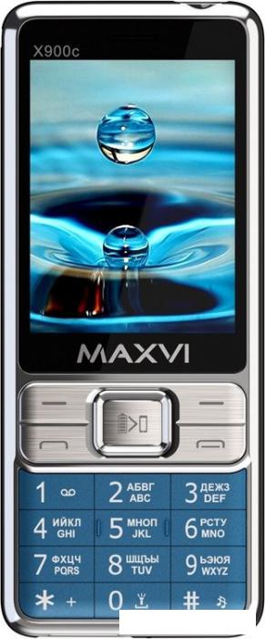 Кнопочный телефон Maxvi X900c (синий)- фото2