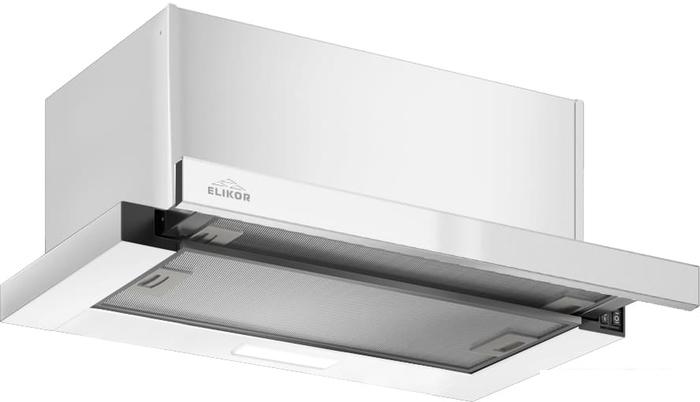 Кухонная вытяжка Elikor Slide 50П-1000 229459 (белый/стекло белое)- фото
