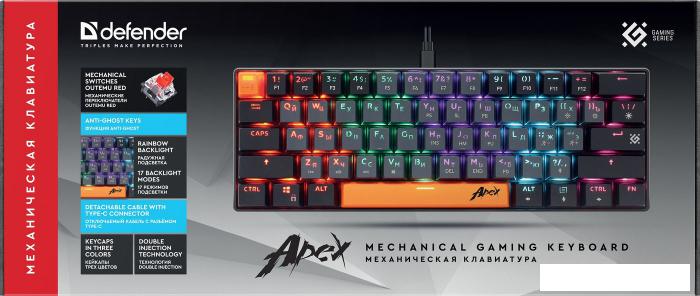Клавиатура Defender Apex GK-002 (серый/черный)- фото4