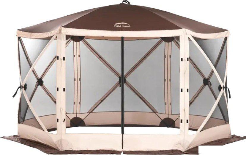 Кемпинговая палатка Wild Land Hub screen house 600 920003-0004-0024.SET (коричнево-бежевый, со стенками)