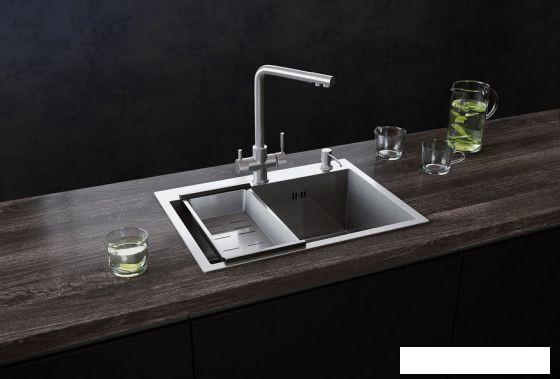 Кухонная мойка Ulgran Steel 60x45 (брашированная сталь)- фото4