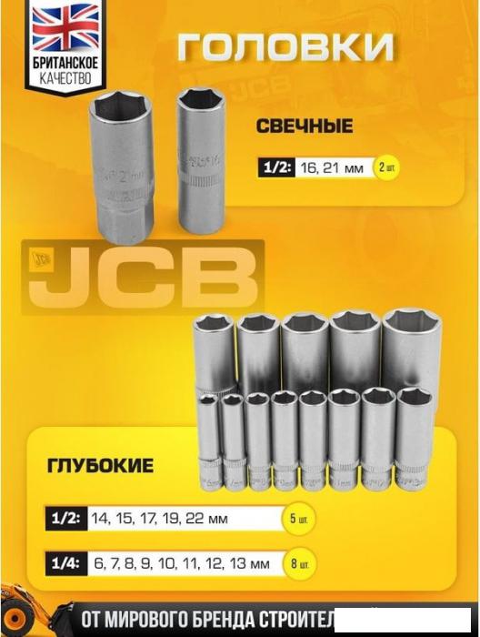 Набор трещотка с головками и битами JCB JCB-41082-5 (108 предметов)- фото3