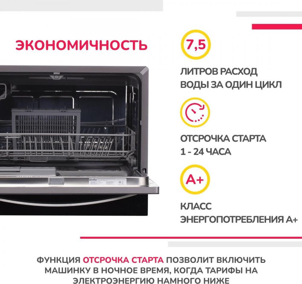 Встраиваемая посудомоечная машина Simfer DBB6501- фото3