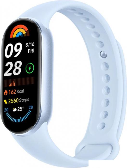 Фитнес-браслет Xiaomi Smart Band 9 (голубой, с голубым силиконовым ремешком, международная версия)- фото2