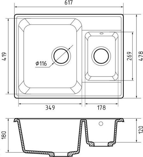 Кухонная мойка GranFest QUARZ Z-09 (темно-серый)- фото3