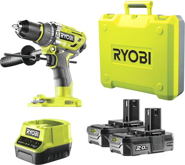 Ударная дрель-шуруповерт Ryobi R18PD7-220B 5133004295 (с 2-мя АКБ, кейс)- фото2