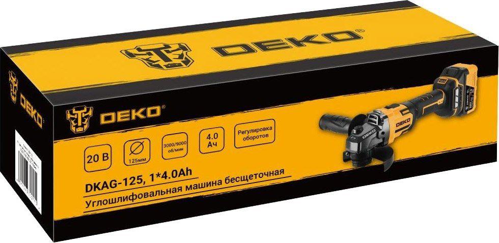 Угловая шлифмашина Deko DKAG-125 083-1063 (с 1-им АКБ)- фото4