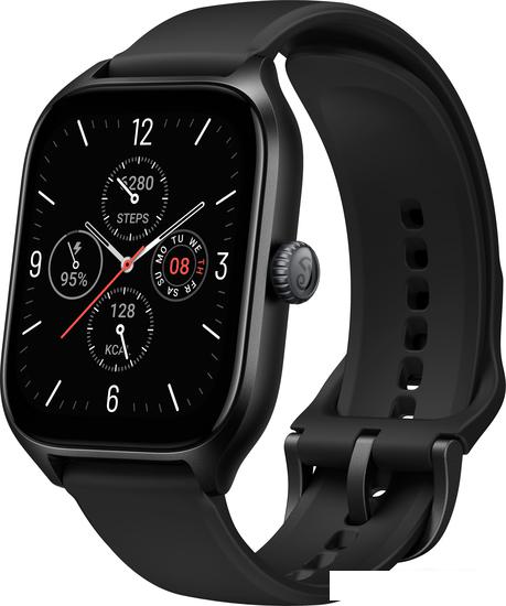 Умные часы Amazfit GTS 4 (черный, с черным ремешком из фторэластомера)- фото