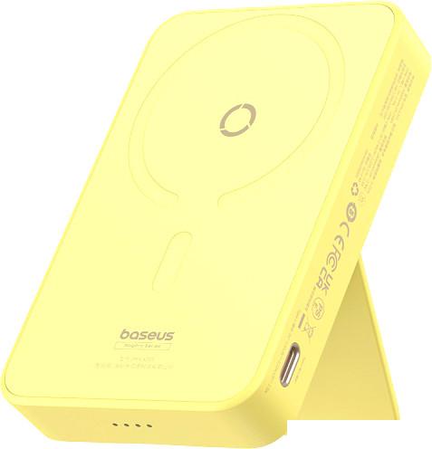 Внешний аккумулятор Baseus MagPro Magnetic Bracket Wireless Fast-Charging Power Bank 20W 5000mAh (желтый)- фото