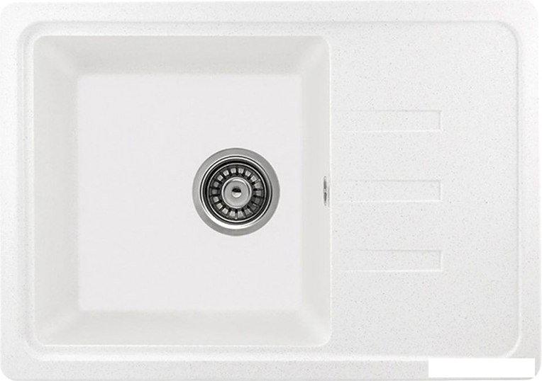 Кухонная мойка Saniteco Rosa (белый с сифоном)- фото