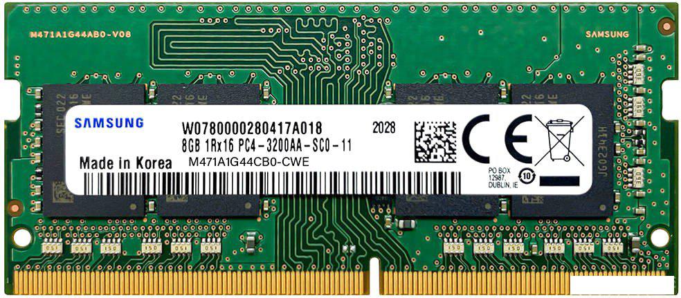 Оперативная память Samsung 8ГБ DDR4 SODIMM 3200 МГц M471A1G44CB0-CWE
