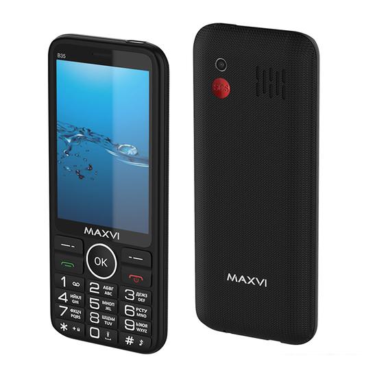 Кнопочный телефон Maxvi B35 (черный)- фото2