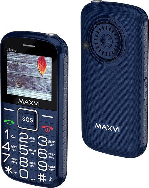 Кнопочный телефон Maxvi B5ds up (темно-синий)- фото2
