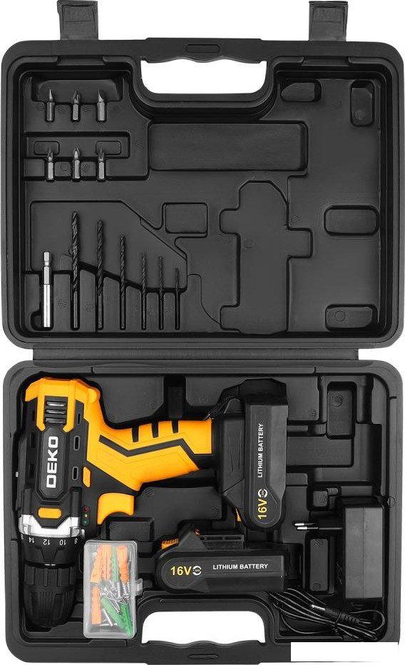 Дрель-шуруповерт Deko Sharker 16V Set 63 083-1041 (с 2-мя АКБ, кейс)- фото3