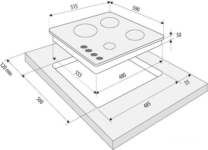Варочная панель Krona Calore 60 WH- фото2