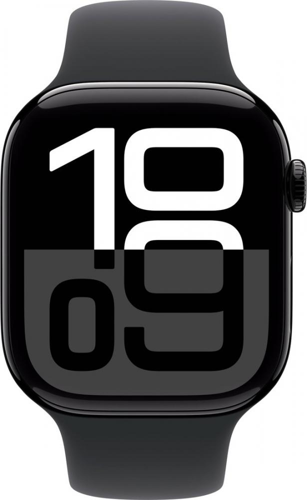Умные часы Apple Watch Series 10 46 мм (алюминиевый корпус, черный/черный, спортивный силиконовый ремешок S/M)- фото2