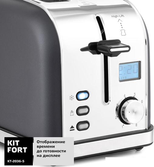 Тостер Kitfort KT-2036-5 (графит)- фото3