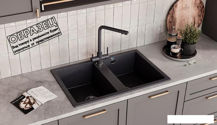 Кухонная мойка Ulgran U-608 (308 черный)- фото2