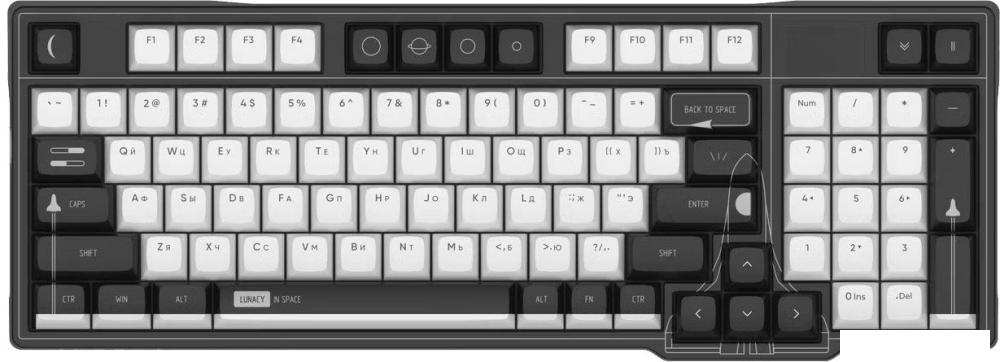 Клавиатура Lunacy In Space (черный, g3ms Onyx v2)
